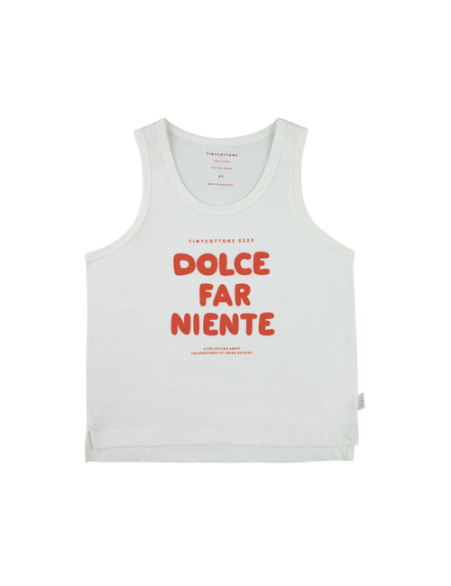 [Tiny Cottons]“DOLCE FAR NIENTE” TANK TOP _ off-white/red