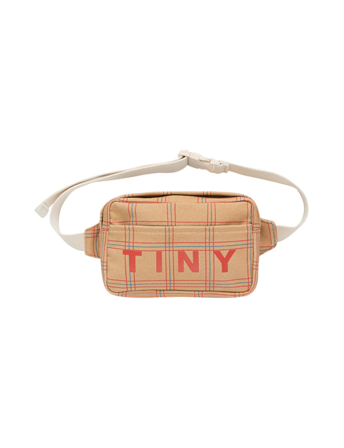 [Tiny Cottons] “CHECK” FANNY BAG _ toffee/red