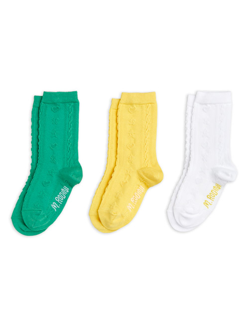 [MINI RODINI]Pointelle socks 3-pack