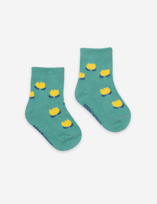 [BOBO CHOSES] Chocolate Flowers Green Baby Socks