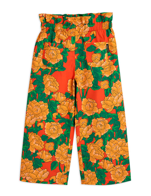 [MINIRODINI]Peonies woven paper bag trousers_red
