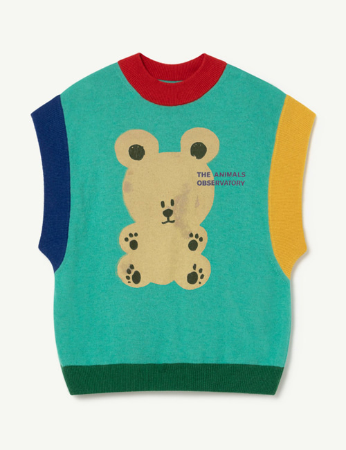 [T.A.O] PARROT KIDS VEST_Turquoise Bear[8Y, 10Y]