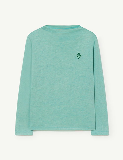 [The Animals Observatory] DEER KIDS T-SHIRT _ Turquoise_Logo [6Y]