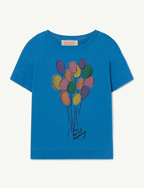 [The Animals Observatory] ROOSTER KIDS+ T-SHIRT _ Blue_Balloons