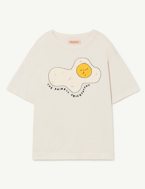 [The Animals Observatory] ROOSTER OVERSIZE KIDS+ T-SHIRT_White_Egg