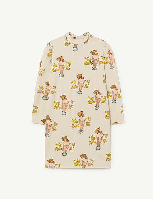 [The Animals Observatory] JERSEY BUG KIDS DRESS _ White_Ice Creams [3Y, 4Y]