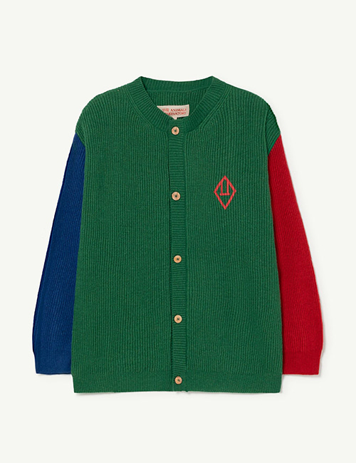 [The Animals Observatory] COLOR TOUCAN KIDS CARDIGAN _ Green_Logo [6Y]