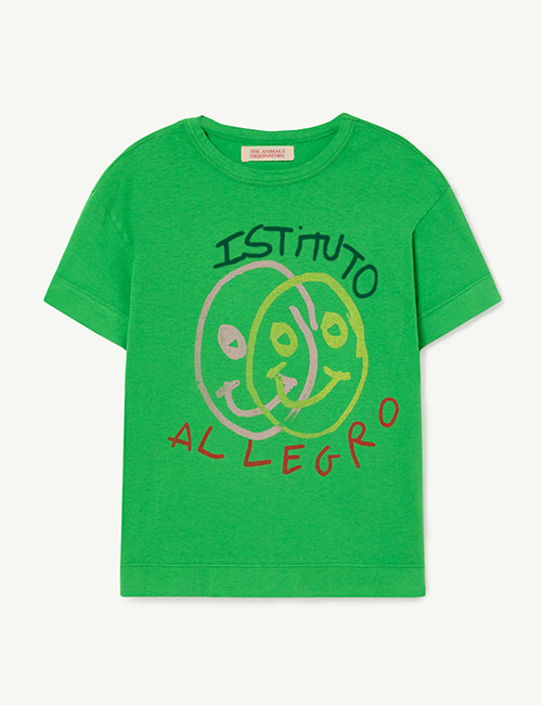 [The Animals Observatory] ROOSTER KIDS+ T-SHIRT Green [3Y, 14Y]