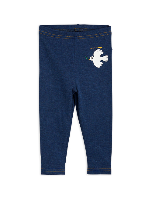 [MINIRODINI X WRANGLER] Peace dove baby leggings with back pockets _ Blue [68/74, 80/86]