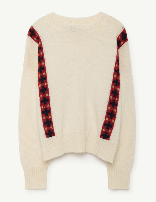 [T.A.O] BANDS BULL KIDS SWEATER RAW WHITE