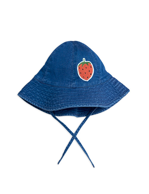 [MINI RODINI] Denim strawberry sun hat