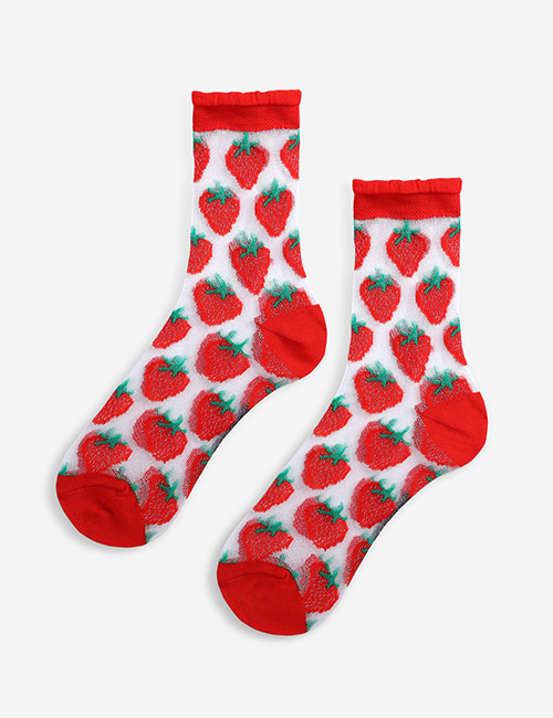 [BOBO CHOSES]  Strawberry transparent short socks