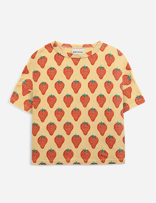 [BOBO CHOSES]  Strawberry all over short sleeve T-shirt [6-7y, 10-11y]