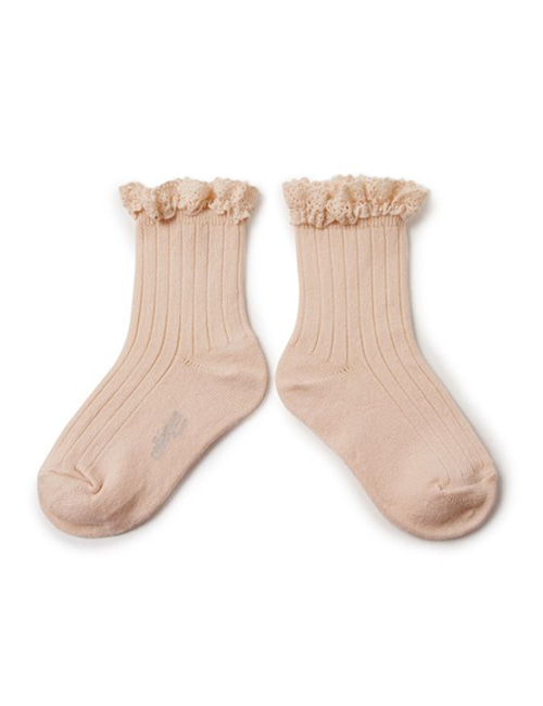 [COLLEGIEN] Lace Trim Ribbed Ankle Socks (N0.590)[32/35]