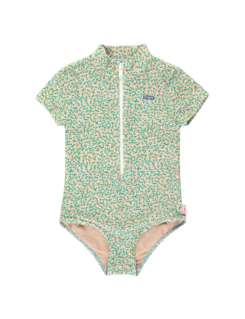 [TINY COTTONS]  MEADOW SS ONE-PIECE _ pale blue/light papaya[4Y, 6Y,8Y]