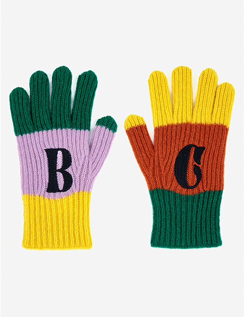 [BOBO CHOSES]  BC color block knitted gloves