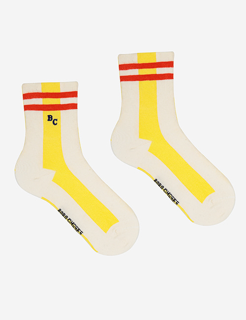 [BOBO CHOSES] Yellow stripes long socks [23-25]