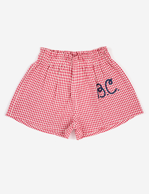 [BOBO CHOSES] Pink Vichy woven shorts [8-9y, 10-11y]