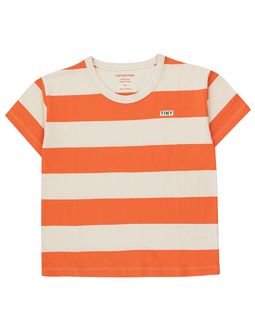 [TINY COTTONS]  STRIPES TEE _ light cream/summer red [4Y]