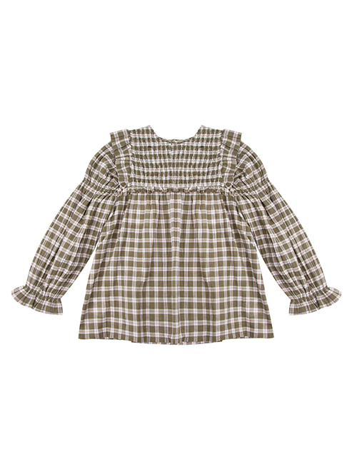 [THE NEW SOCIETY]DOMINIQUE BLOUSE _ HERB CHECK [6Y]