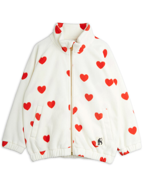 [MINI RODINI]Hearts fleece jacket