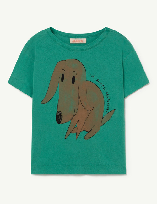 [T.A.O]  ROOSTER KIDS+ T-SHIRT Green_Brown Dog