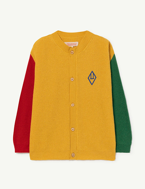 [The Animals Observatory] COLOR TOUCAN KIDS CARDIGAN _ Yellow_Logo