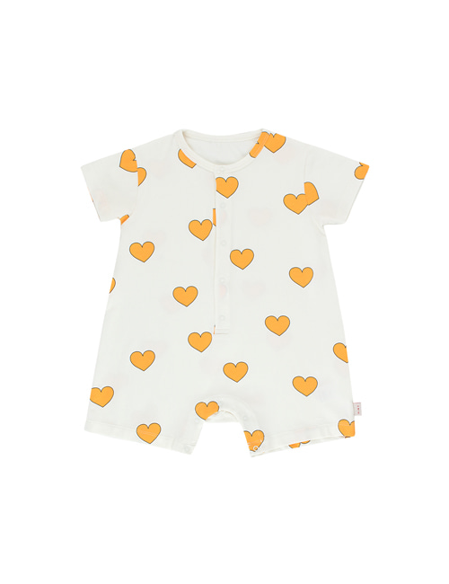 [Tiny Cottons]“HEARTS” ONE-PIECE _ off-white/yellow