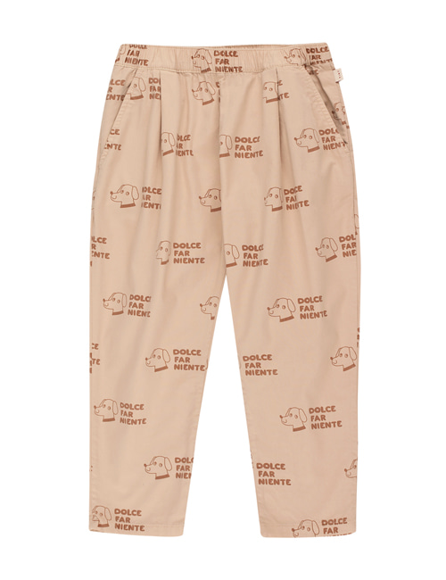 [Tiny Cottons]“DOGS” PLEATED PANT _ light nude/cinnamon