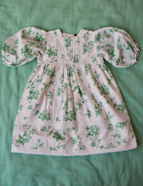 [Bonjour Diary] Memory dress - Green flower print