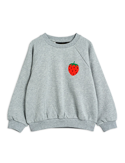 [MINIRODINI] Strawberry emb sweatshirt _ Grey melange[80/86]