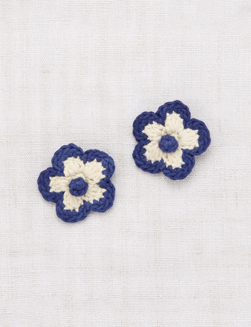 [MISHA AND PUFF]Medium Flower Clip Set - Blue Violet
