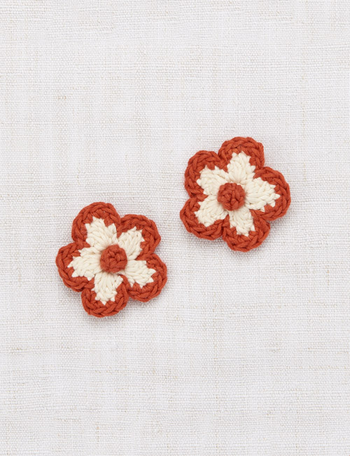 [MISHA AND PUFF]Medium Flower Clip Set - Paprika