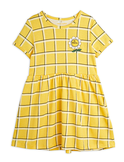[MINI RODINI]  Check ss dress  _ Yellow [140/146]