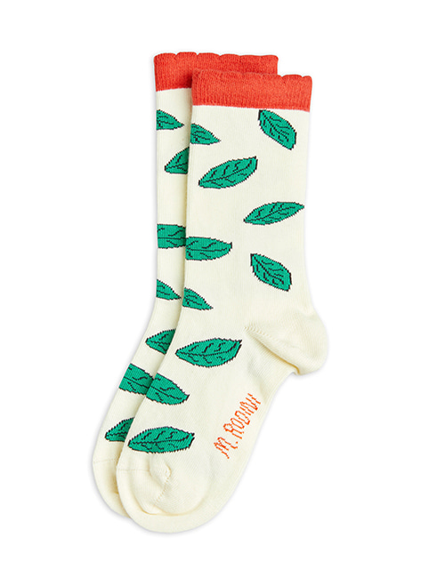 [MINI RODINI]  Leaf scallop socks _ White[24/27, 32/35]