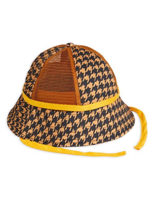 [MINI RODINI]Houndstooth mesh sun hat[44/46, 48/50, 52/54]