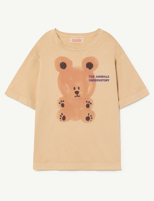 [T.A.O]  ROOSTER OVERSIZE KIDS+ T-SHIRT Brown_Pink Bear