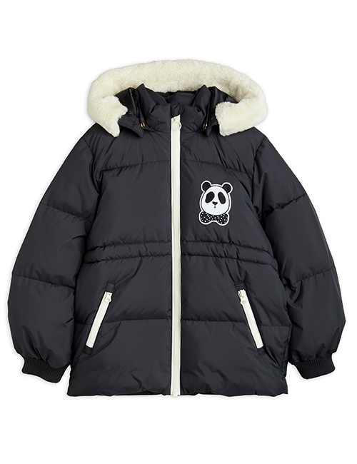 [MINI RODINI] Panda hooded puffer jacket _ Black[92/98, 104/110, 128/134, 140/146]