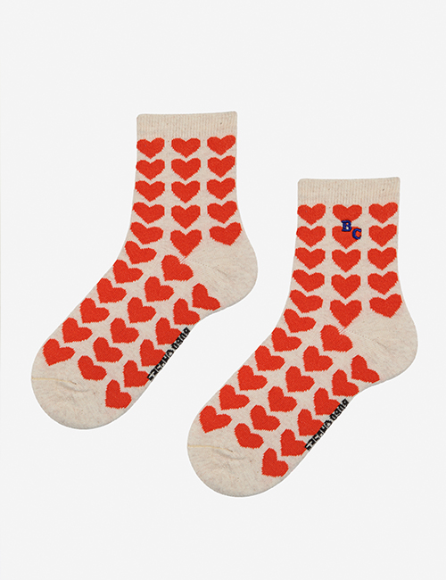 [BOBO CHOSES]  Hearts short socks[23-25, 26-28, 29-31, 32-34, 35-37]