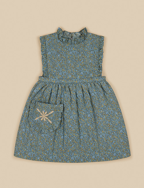 [APOLINA KIDS] IDA QUILTED PINI APRON DRESS _ LAKEHOUSE FLORAL SAGE[7-9Y]