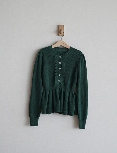 [MES KIDS DES FLEURS]Flounces sweater _ Green