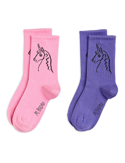 [MINI RODINI]  Scottish unicorns socks 2-pack _ Multi [24/27, 28/31, 32/35]