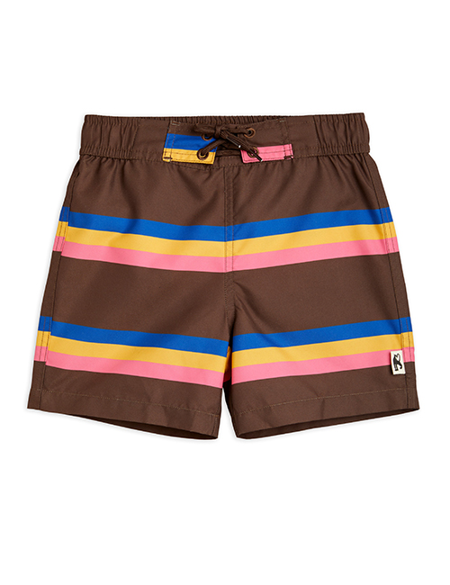 [MINI RODINI]Stripe swim shorts _ Brown
