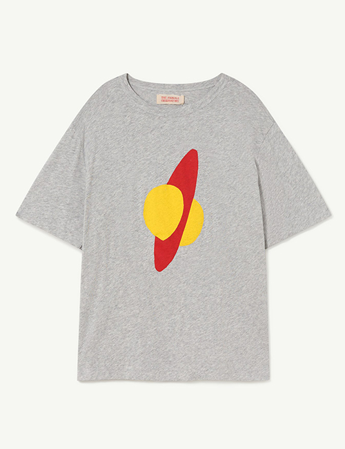 [The Animals Observatory]  ROOSTER OVERSIZE KIDS T-SHIRT Grey [4Y,10Y,14Y]