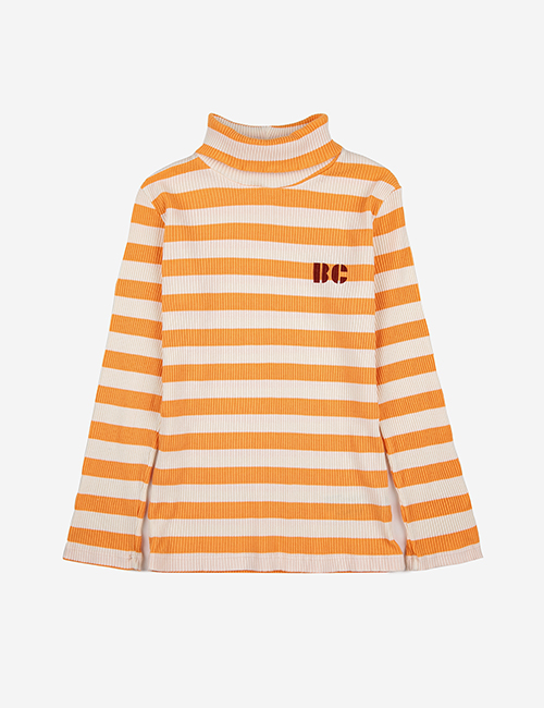 [BOBO CHOSES]Yellow stripes turtle neck T-shirt  [12-13Y]