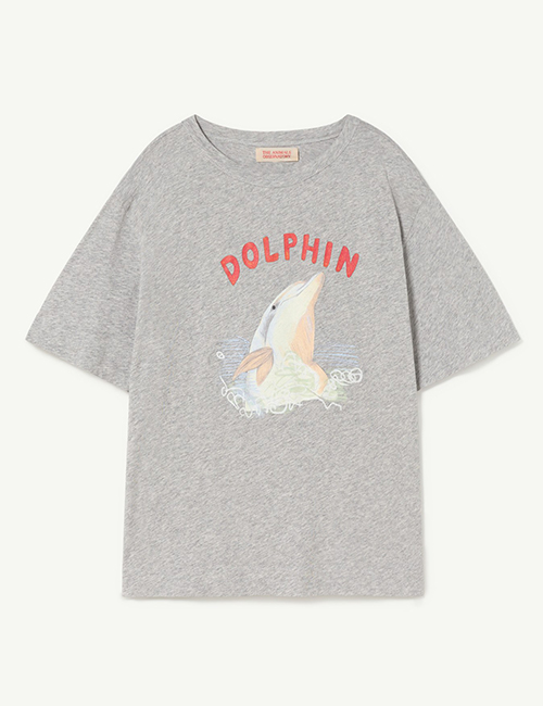 [The Animals Observatory]  ROOSTER OVERSIZE KIDS T-SHIRT Grey