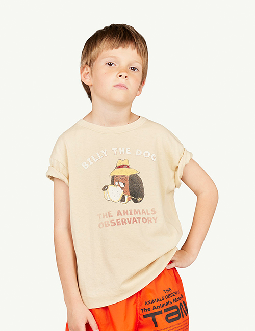 [The Animals Observatory]  ROOSTER KIDS T-SHIRT Beige