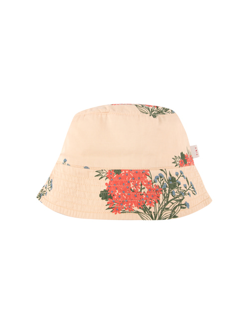 [Tiny Cottons]“FLOWERS” BUCKET HAT _ cappuccino/red