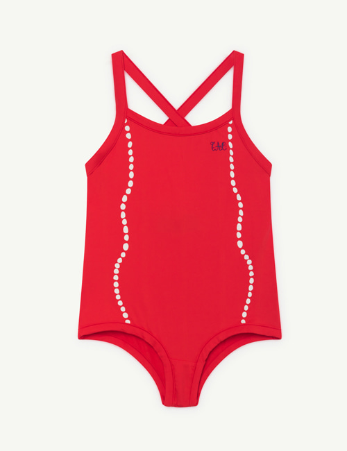 [T.A.O] TROUT KIDS SWIMSUIT _ RED SHELLS