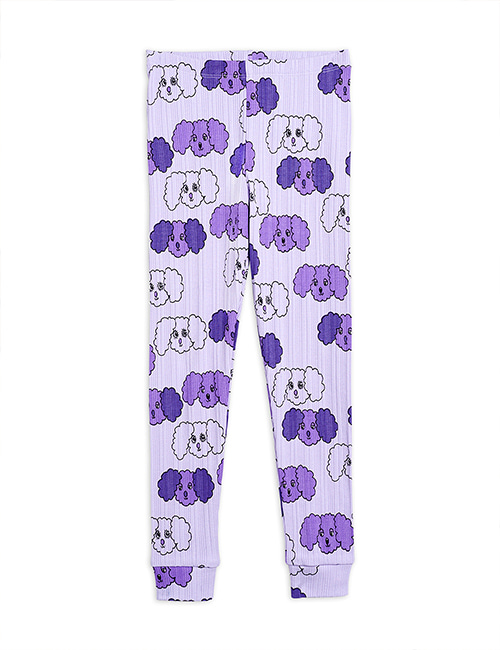 [MINI RODINI] Fluffy dog aop leggings _ Purple[92/94]